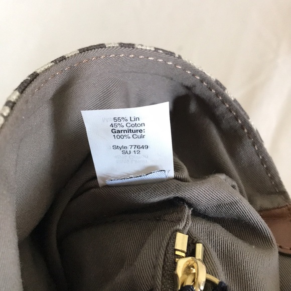 J. Crew envelope clutch Leopard print Linen cotton Canvas w Leather trim - Picture 8 of 10